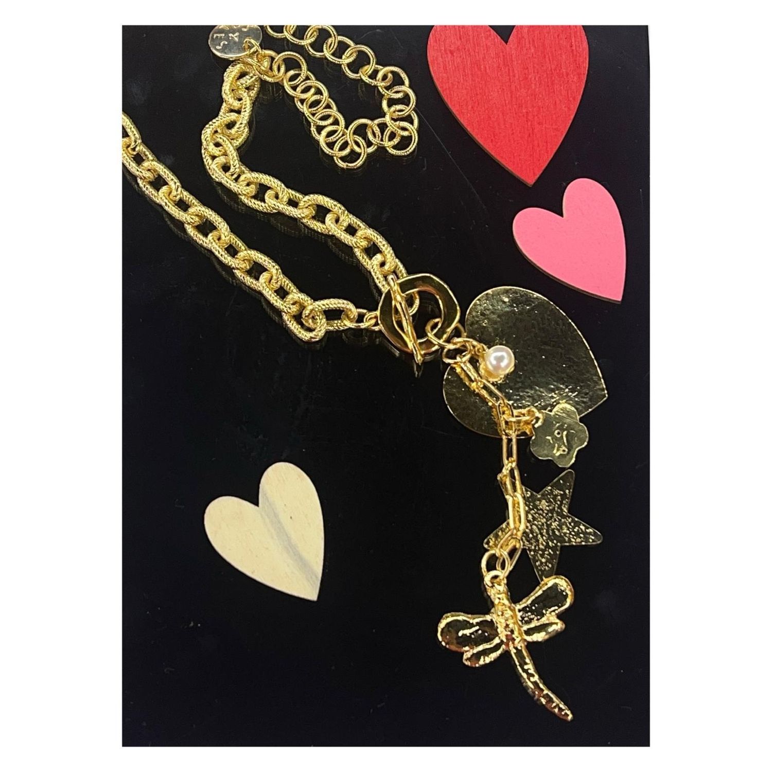Dragonfly, heart 4 Soles necklace