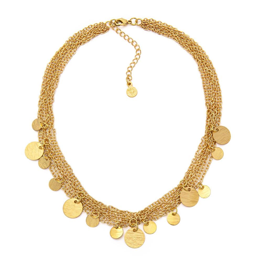 dd04046COLLANA MULTI CATENE MONETE MIX