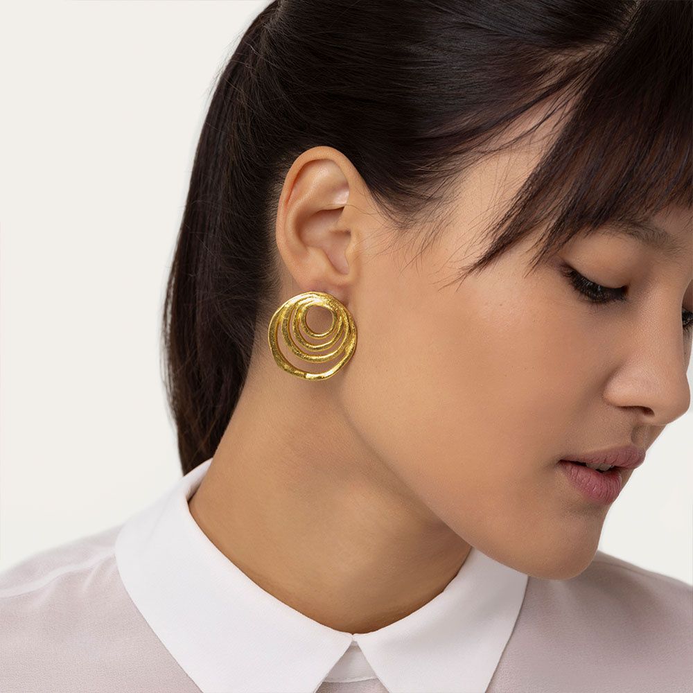 dd16135ORECCHINI CERCHI CONCENTRICI RIGIDI