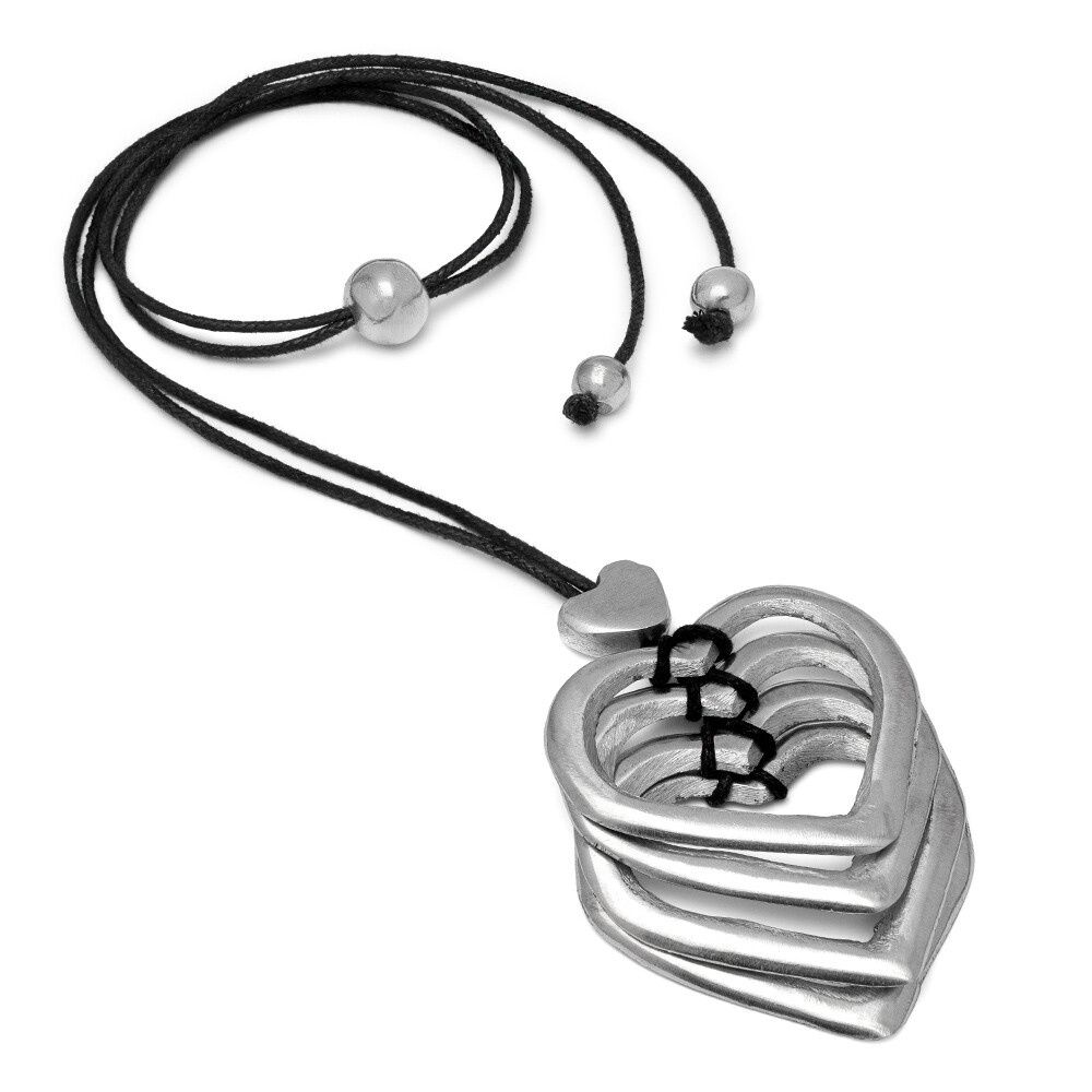 al04273 PENDENTIF 4 COEURS A TROU