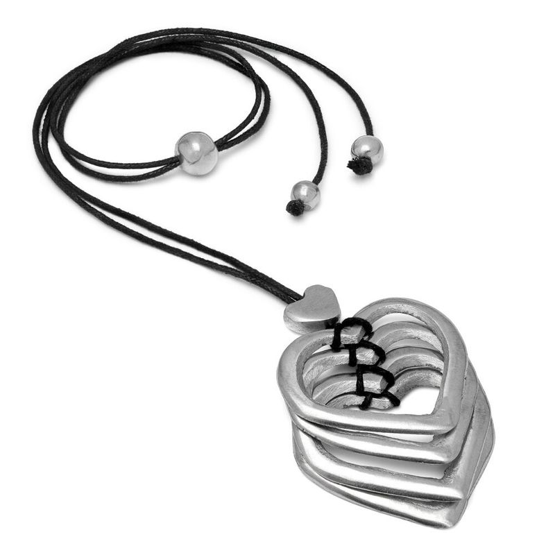 al04273 PENDENTIF 4 COEURS A TROU