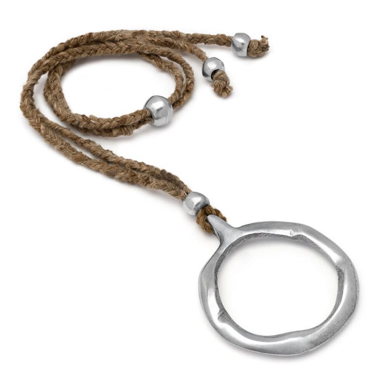 al04908PENDENTIF SOIE GRAND CIERCLE A TROU