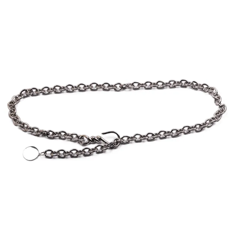 thick chain belt with hook buckle