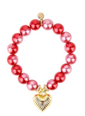 COEUR BEADED BRACELET ROUGE