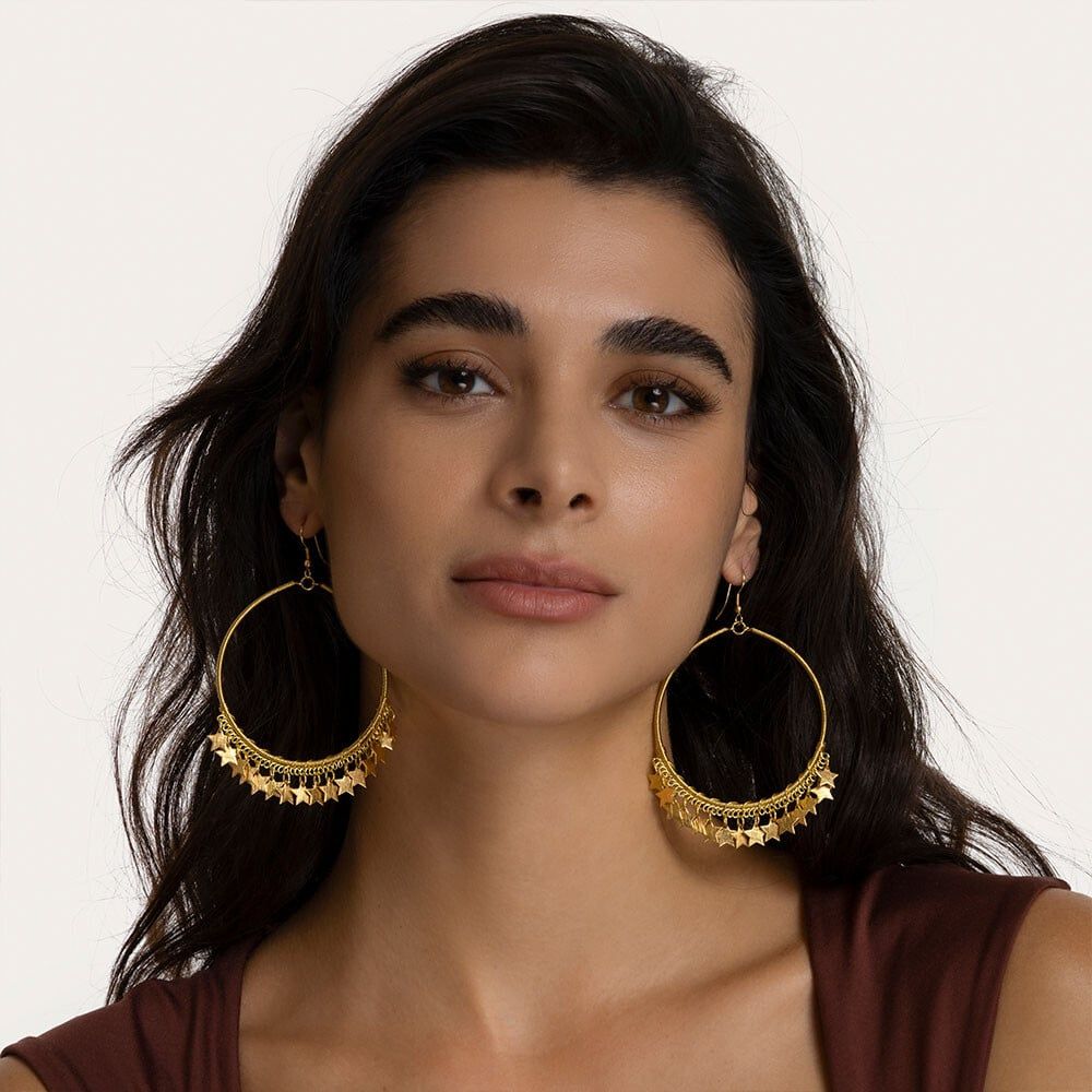 dd16148ORECCHINI CERCHI GRANDI STELLE