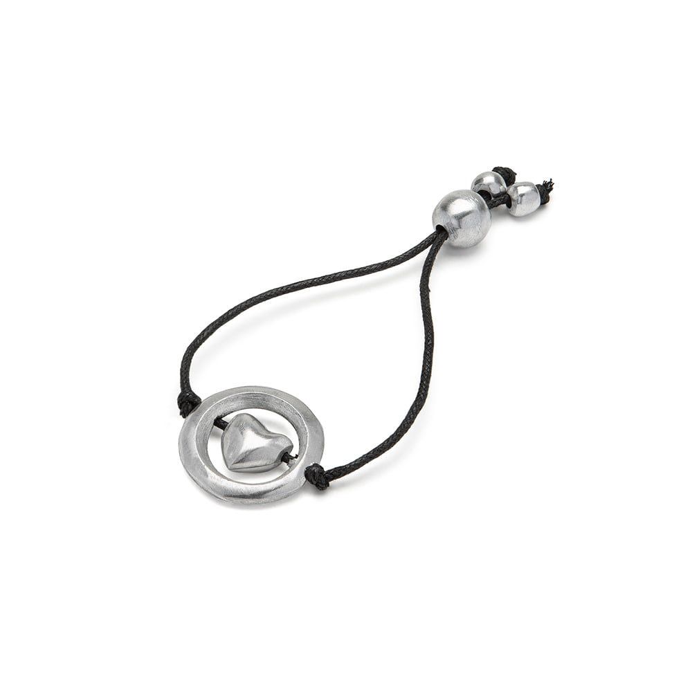 AL01167 BRECELET FIL NOIR RONDE A COEUR