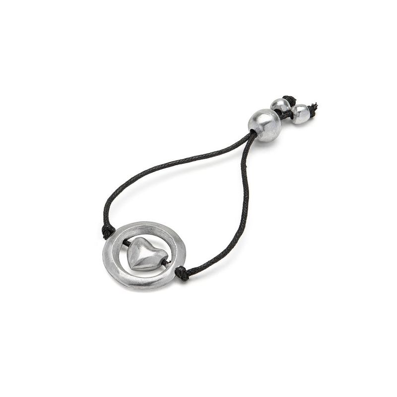 AL01167 BRECELET FIL NOIR RONDE A COEUR