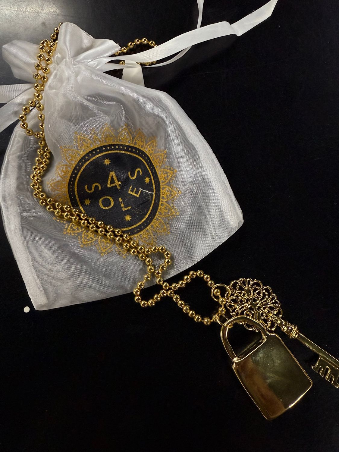 Love key long necklace