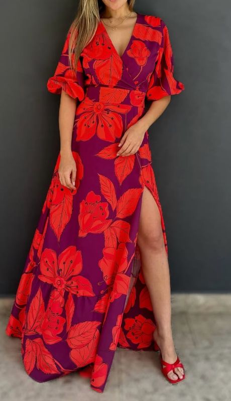 Tropical Bloom Maxi Dress Small