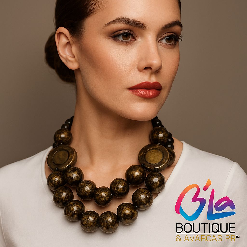 Golden Marble Statement Necklace