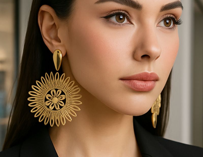 Golden Sunburst Earrings