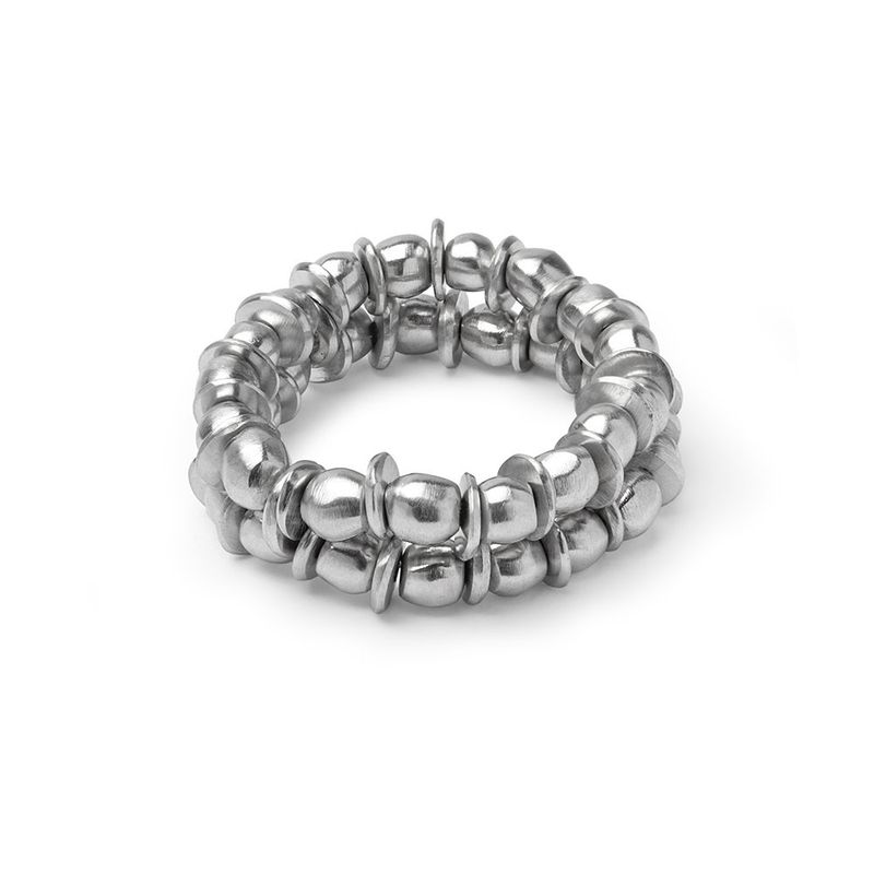 al01160BRACELET ELASTIQUE 2 TOURS BOULES/RONDELLE