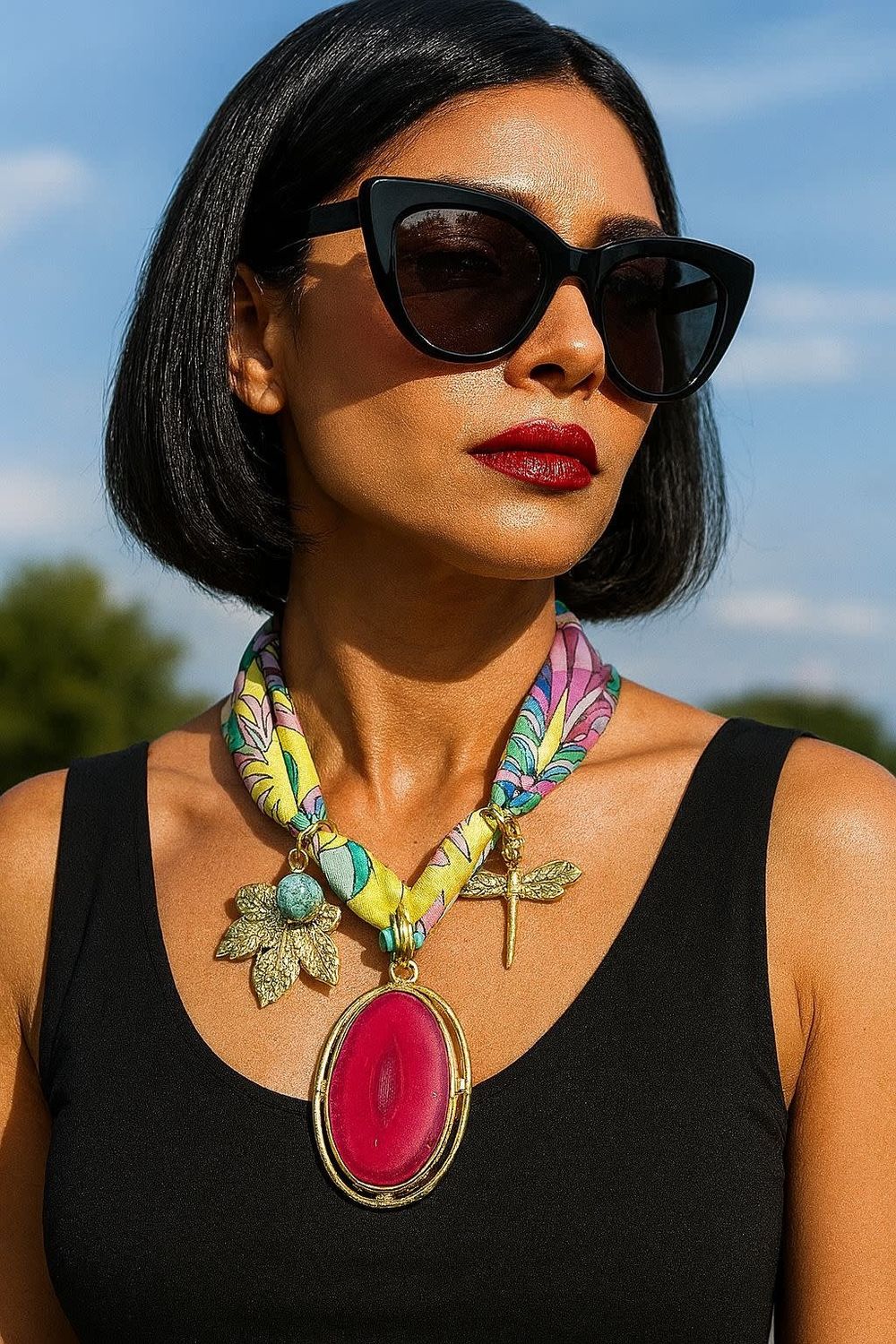 big Quartz Dragonfly necklace by 4 Soles