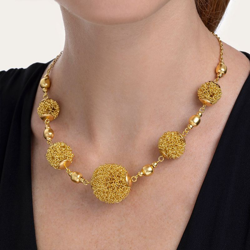 DD01044COLLANA 5 SFERE MICRO FILO