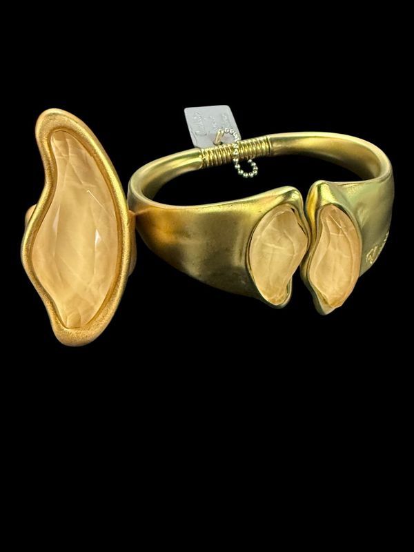 yellow big  set cuff ring