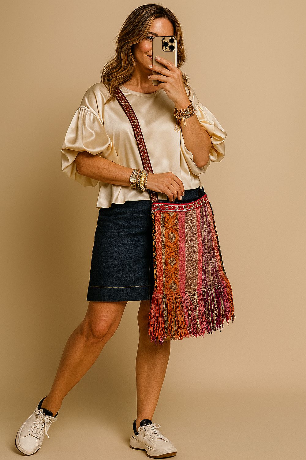 Croosbody handmade bag 13x18