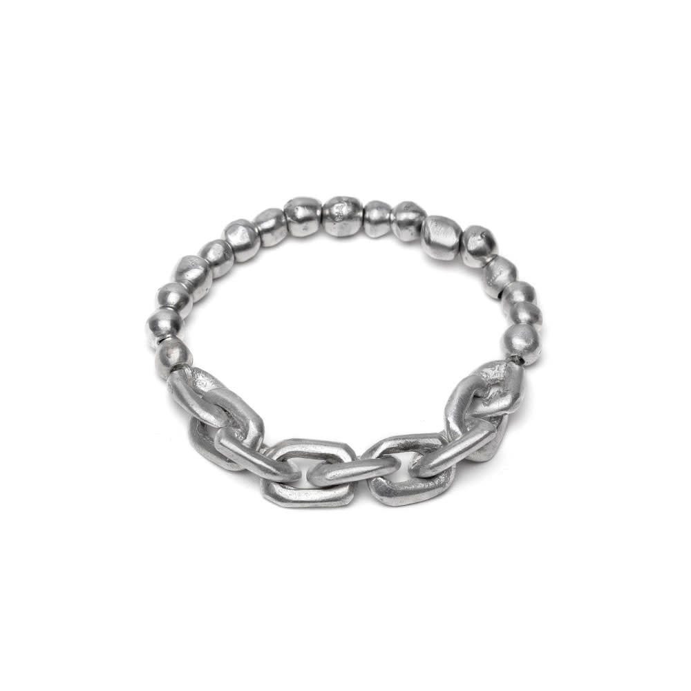 al01146BRACELET ELASTIQUE CHAÎNE ET BOULE