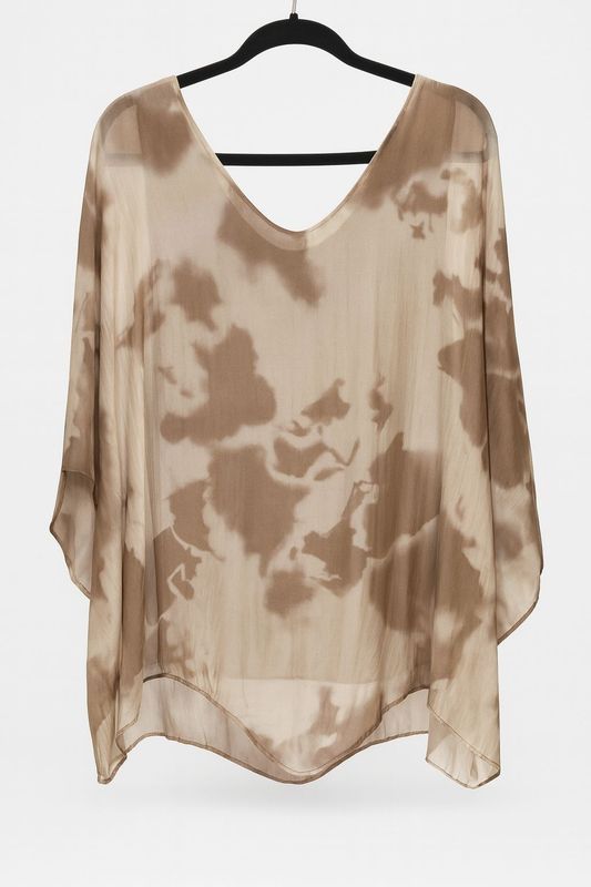 Silk Print Taupe one size tunic