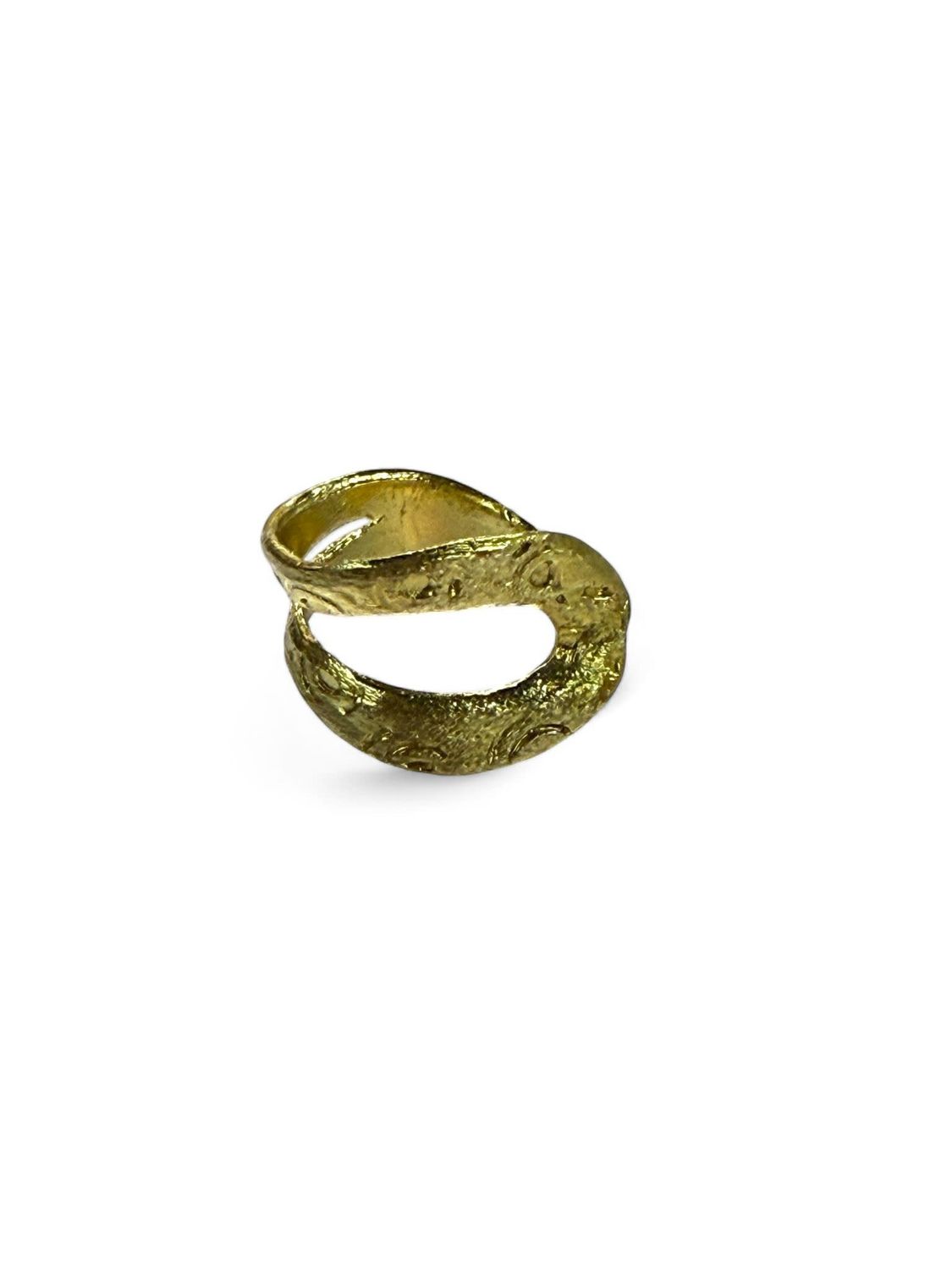 Engraved open gold ring