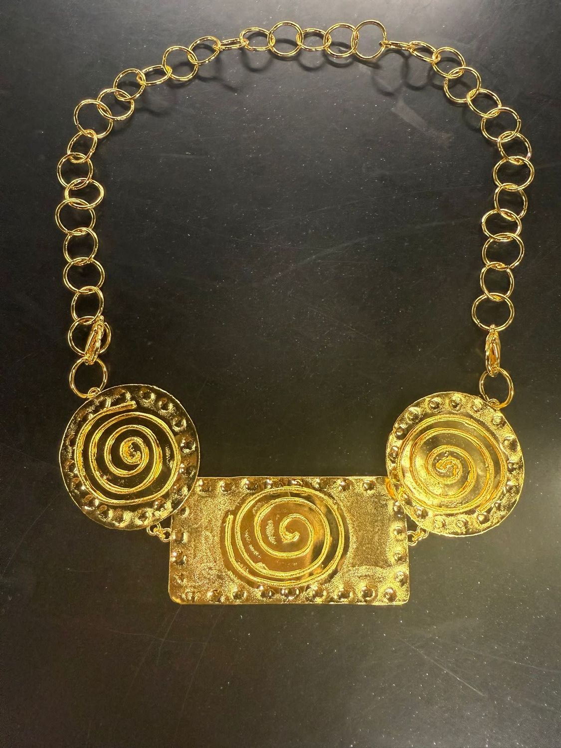 brass square necklace