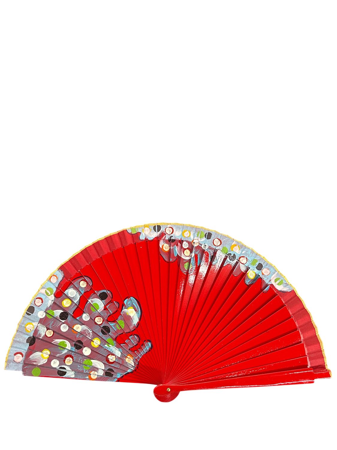 Red hand fan