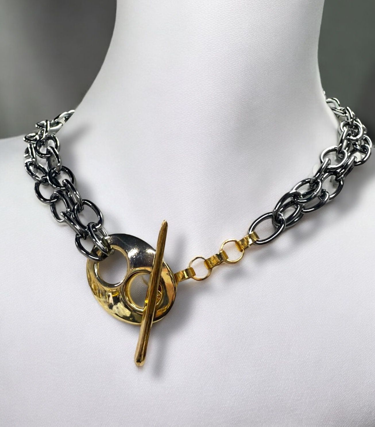 Dual-Tone Statement Necklace