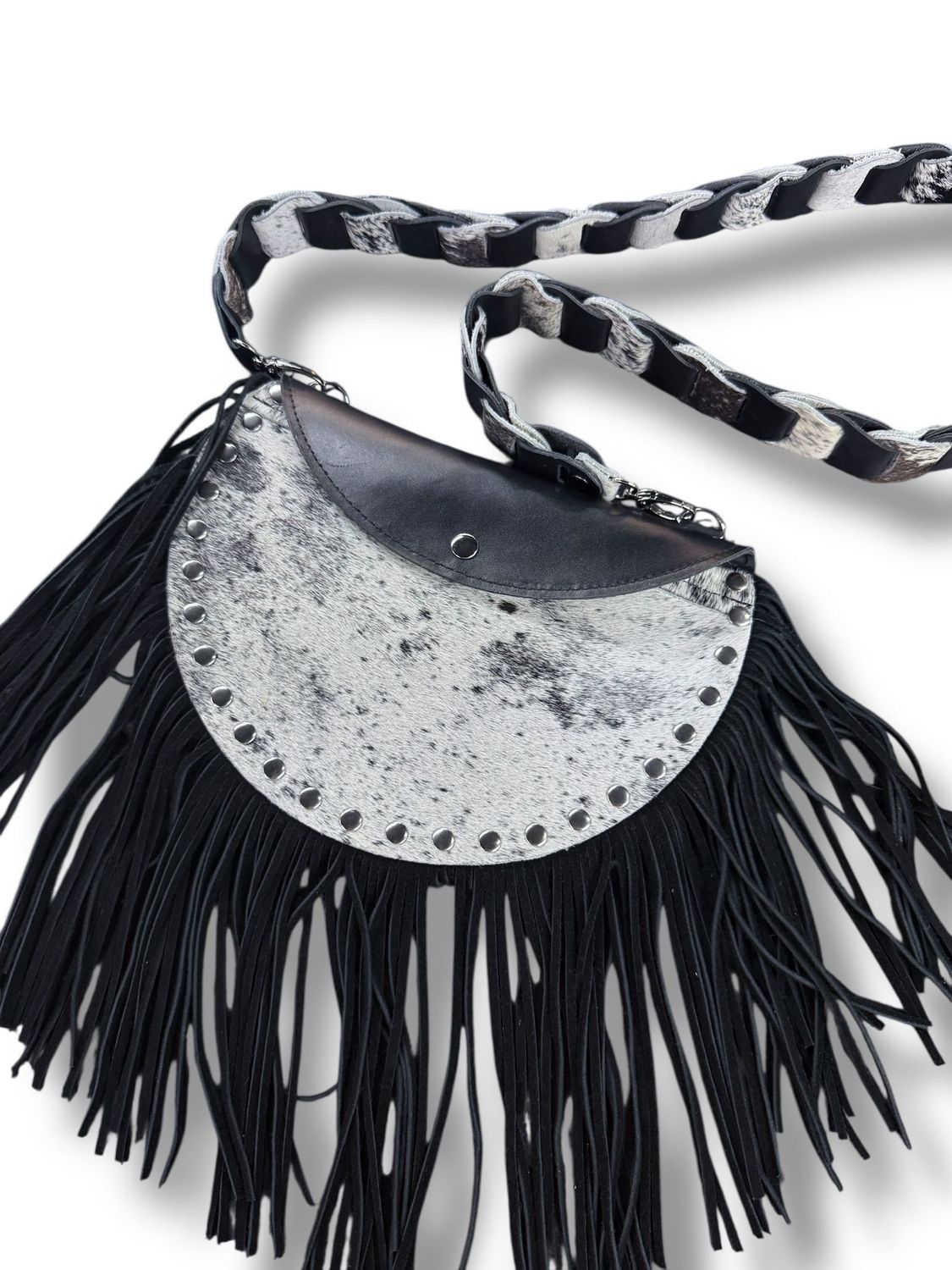 Cowhide Fringe handmade leather bag