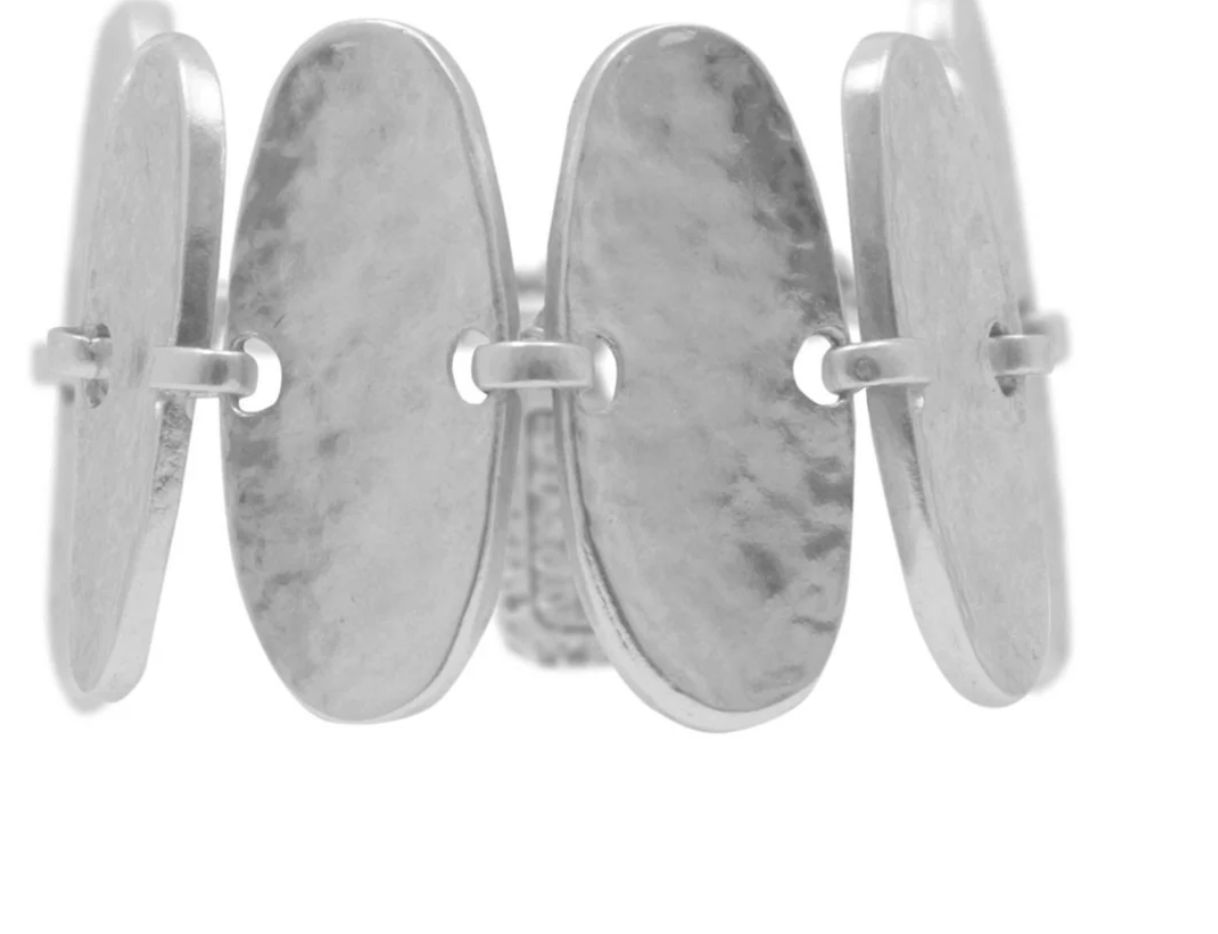 multiple large textured ovals Silver