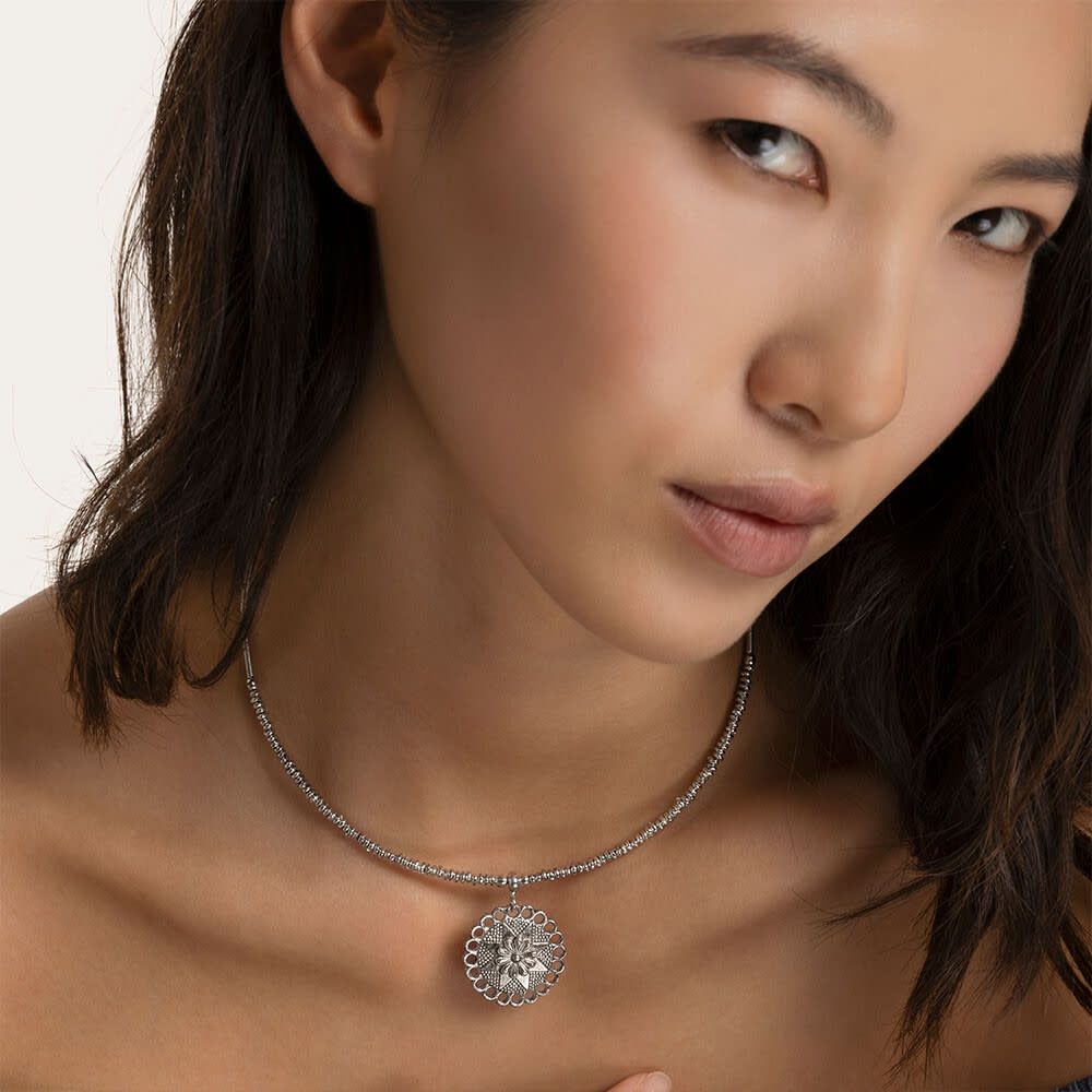 mi1534GIROCOLLO PLACCA FIORE/STELLA