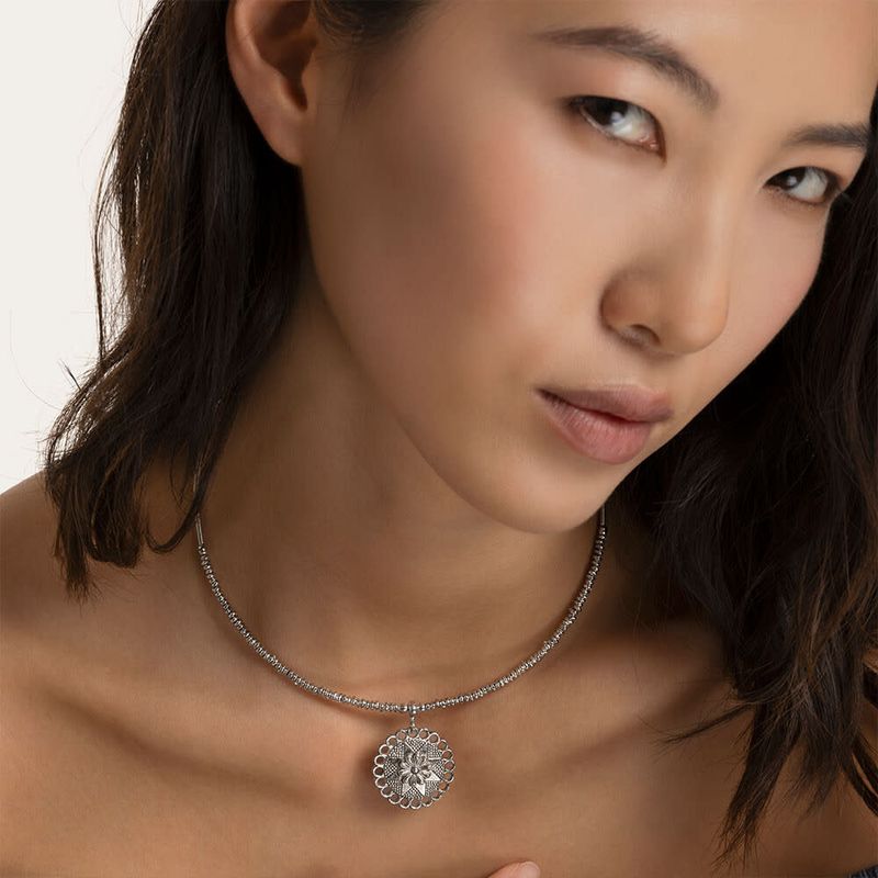 mi1534GIROCOLLO PLACCA FIORE/STELLA