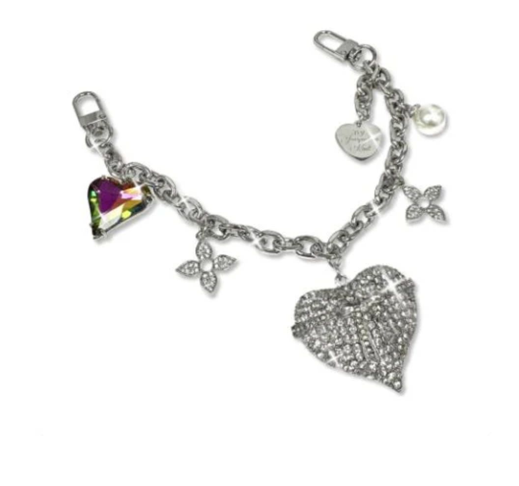 Silver Radiance Heart bag charm
