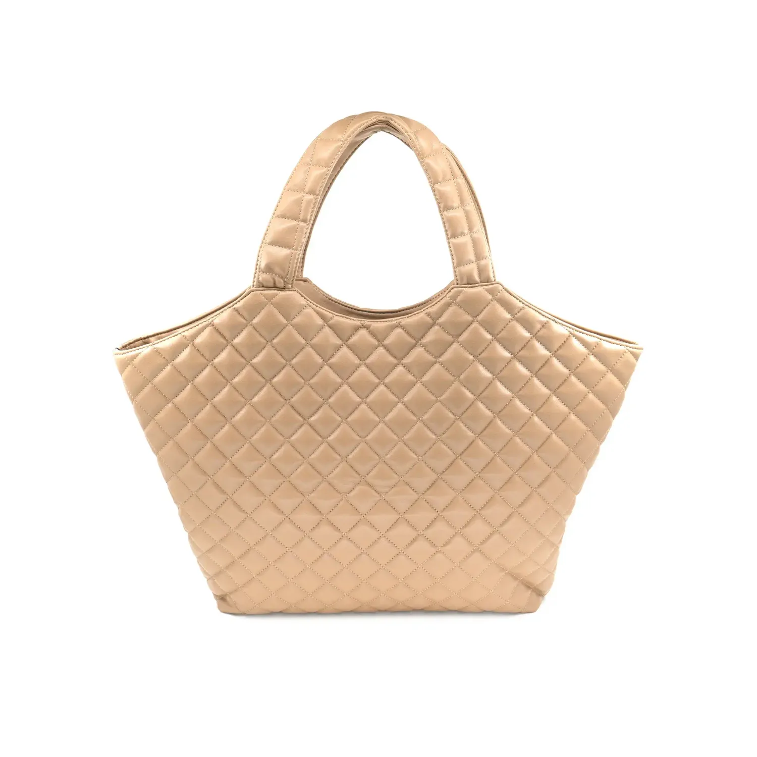 Quilted Beige Tote