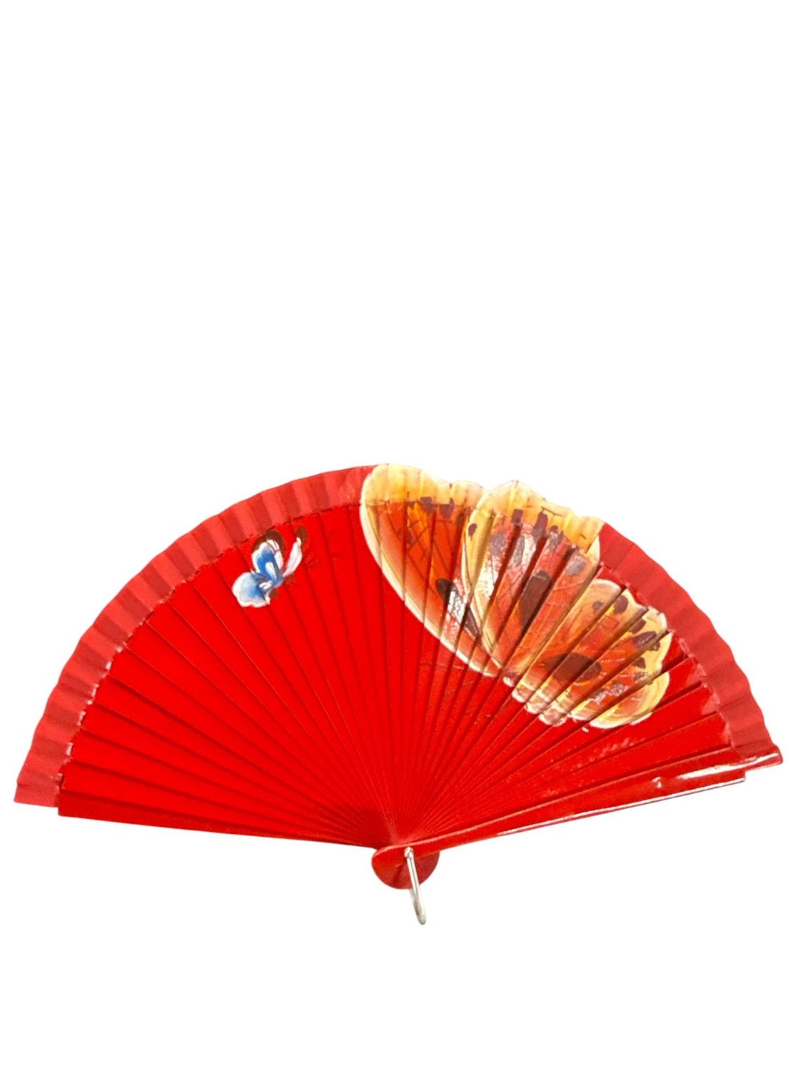 Butterfly hand fan red