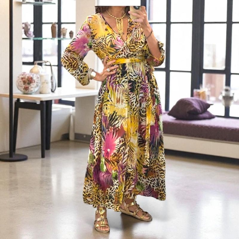 Animal Tropical Long Dress 