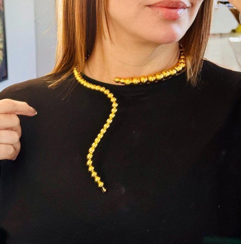 Snake gold necklace