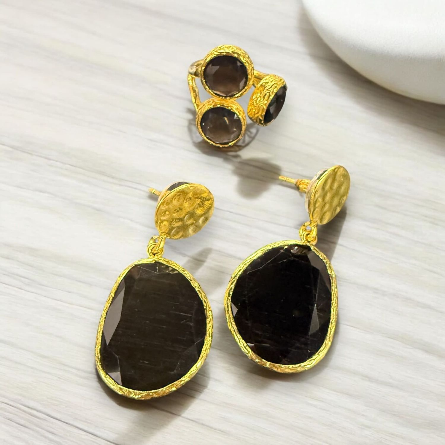 Black  gemstone jewelry set