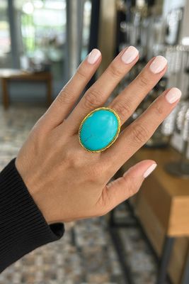Adjustable Turquoise Statement Ring