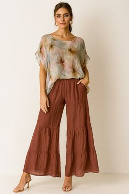 Sunset Bloom silk tunic