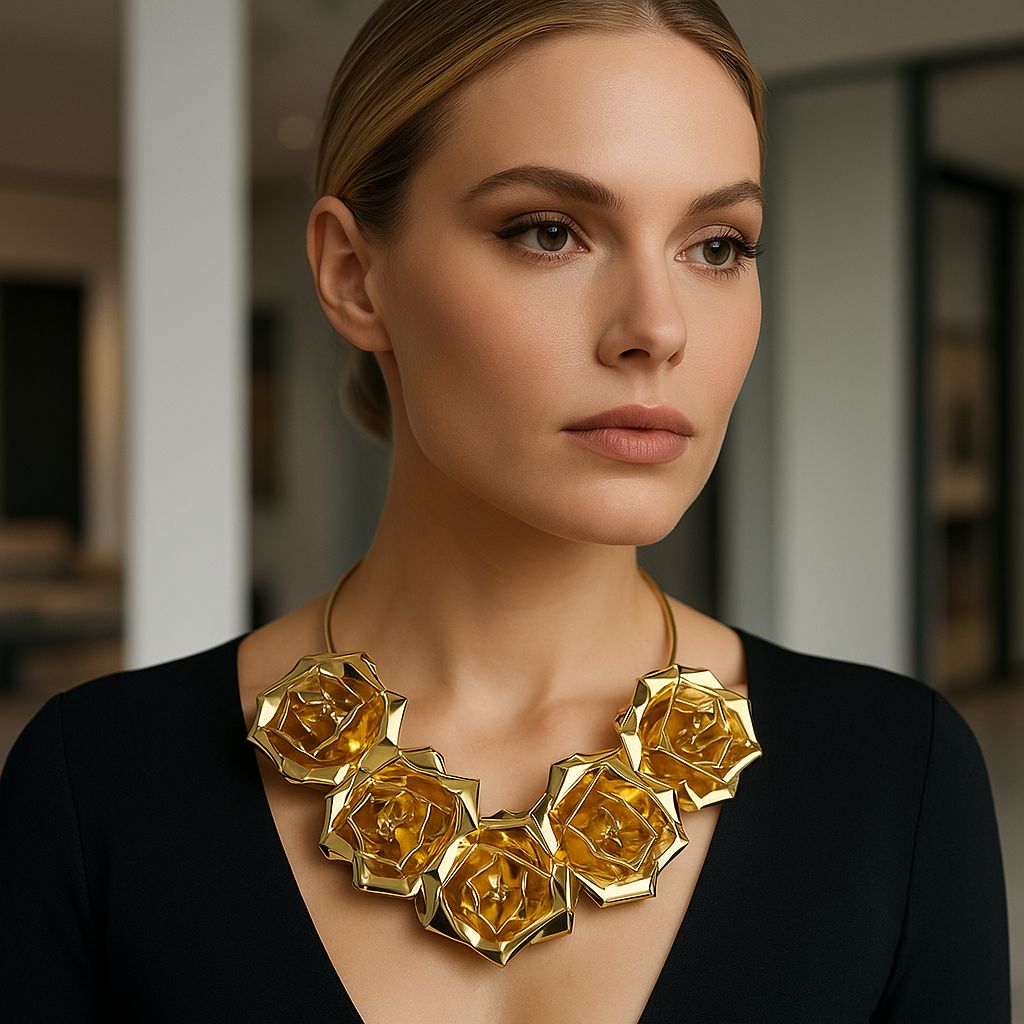 Golden Bloom Statement Necklace