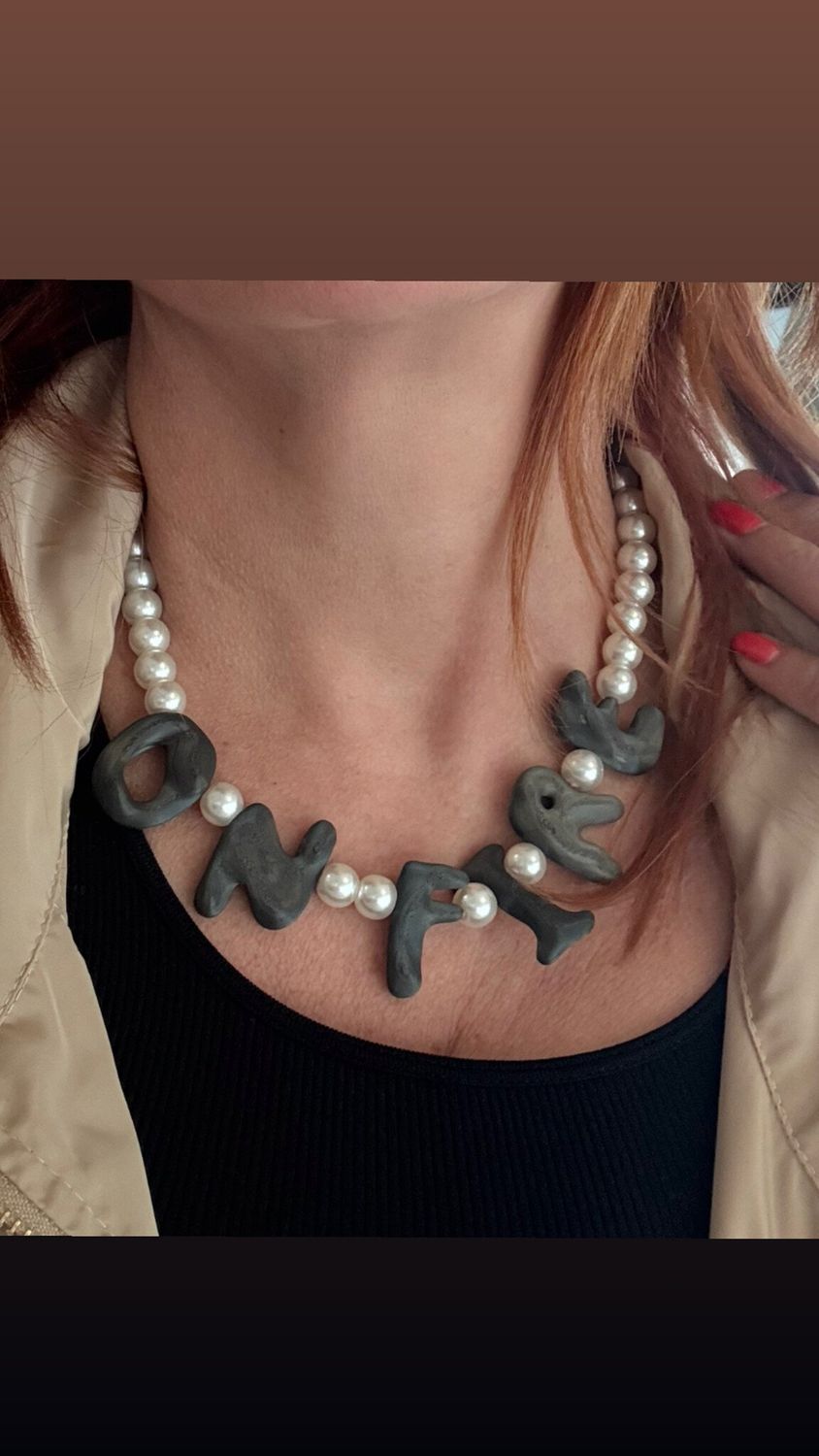 On fire pearl necklace 