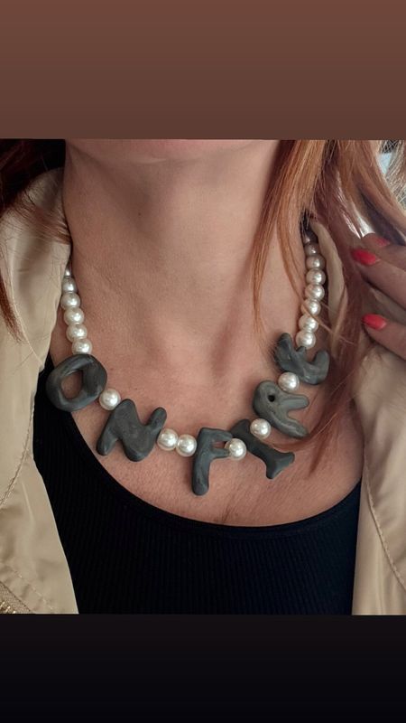 On fire pearl necklace 
