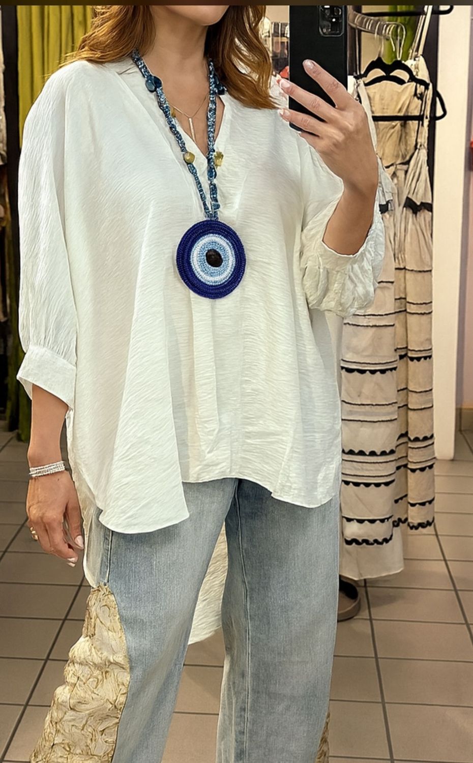 Hi Low Over size Tunic w/necklace