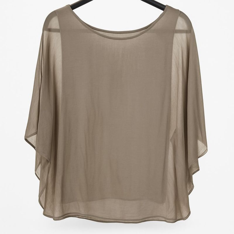 Silk Solid Taupe Tunic