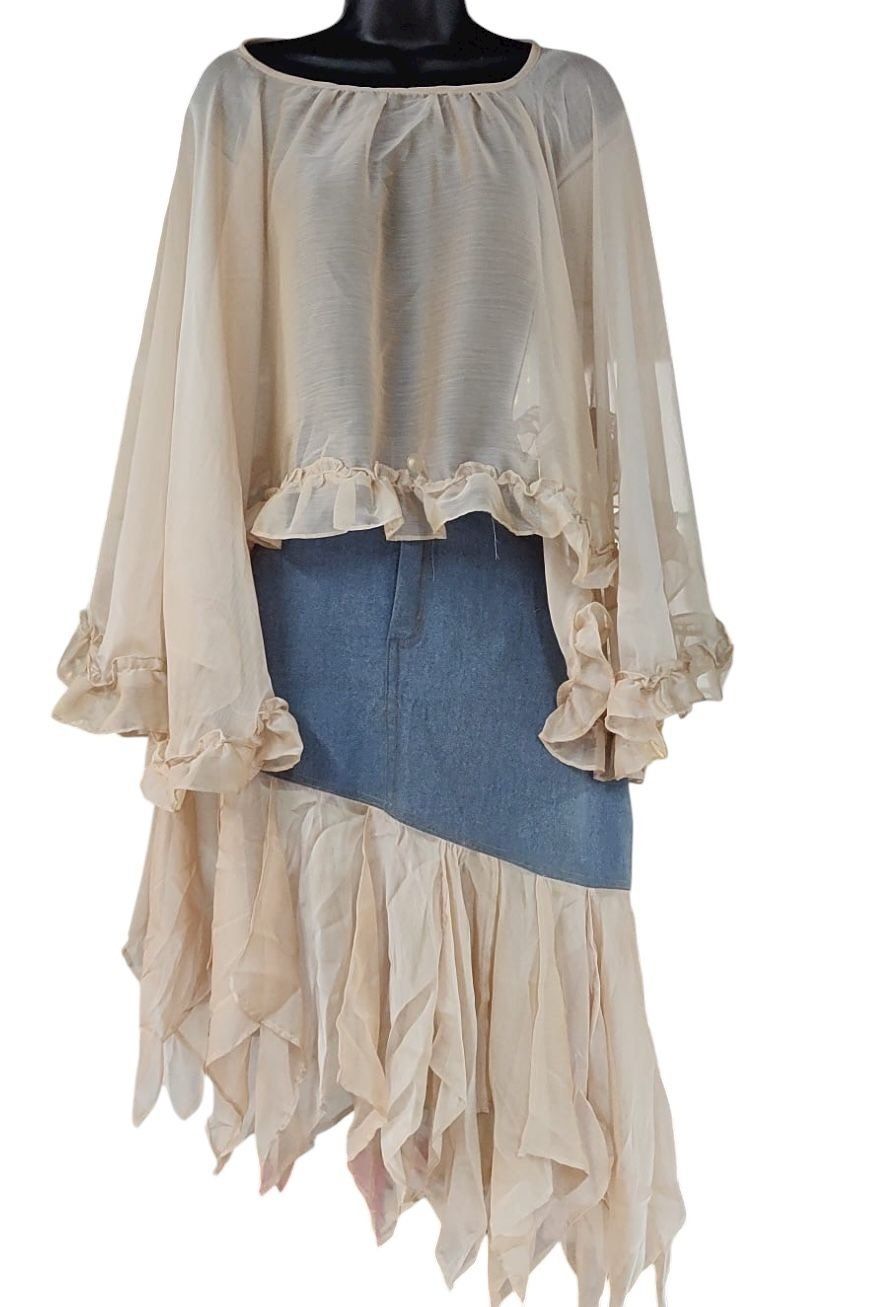 Ruffle Denim skirt