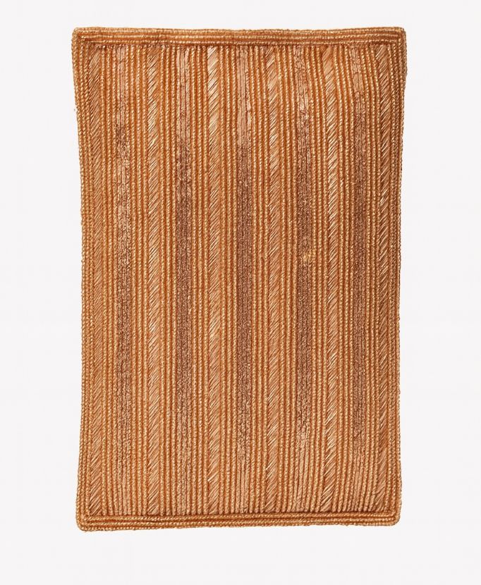 Beaded Stripe Clutch – Salmon
