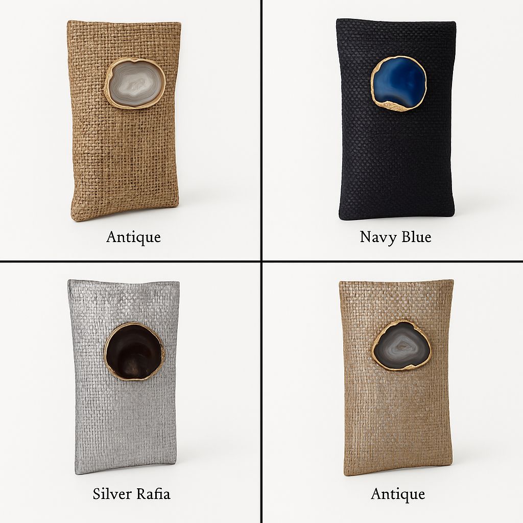 Stone Accent Clutch Bag