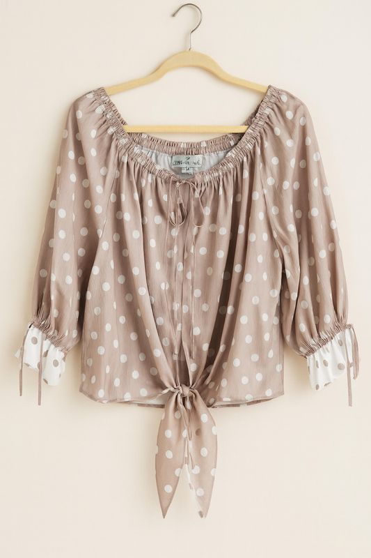 Polka Dot Tie Blouse by designer