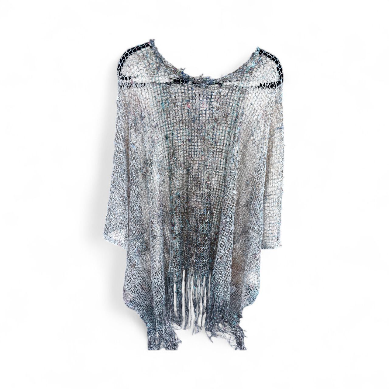 Sparkly mesh poncho Teal