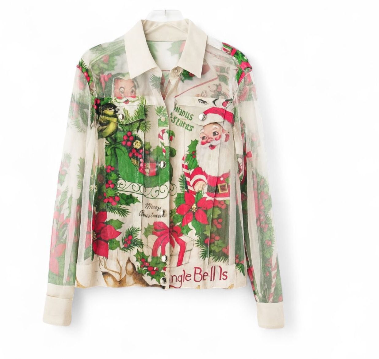 Faux suede trimmed mesh jacket