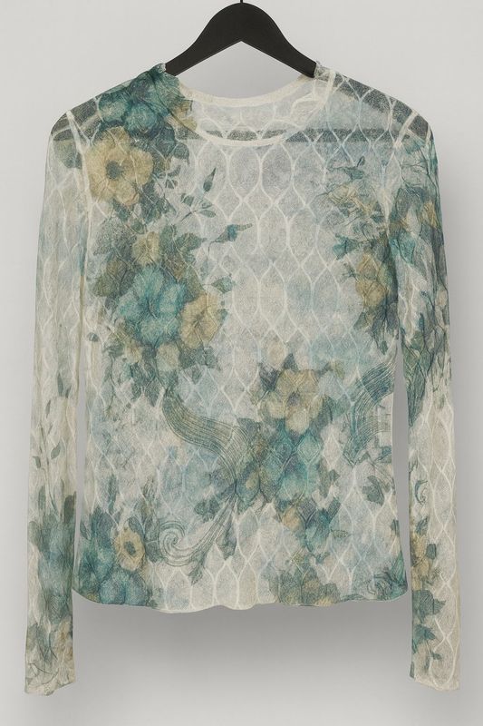 Hibiscus mesh lace top